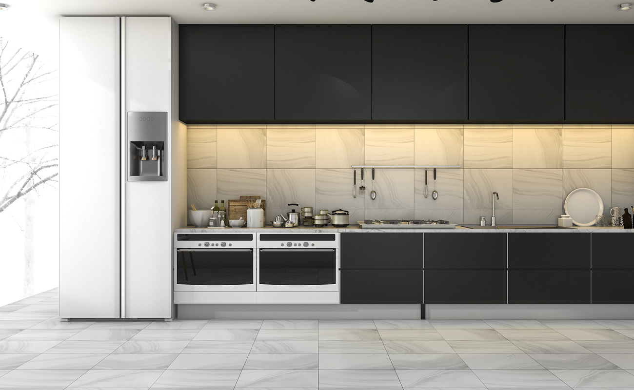 cocinas en blanco y negro